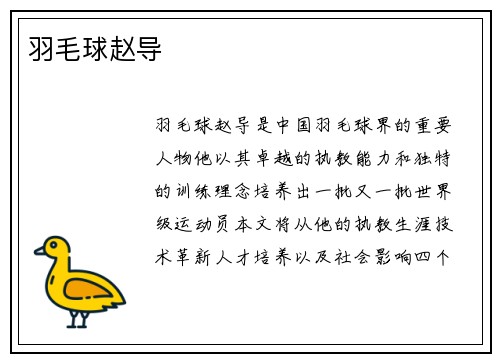 羽毛球赵导